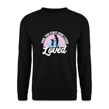 Fête des pères Papa Premier homme J’aimais Papa Papa Papa - Sweat-shirt Unisexe - noir - Devant - Alina (178cm) & Michal (187cm)