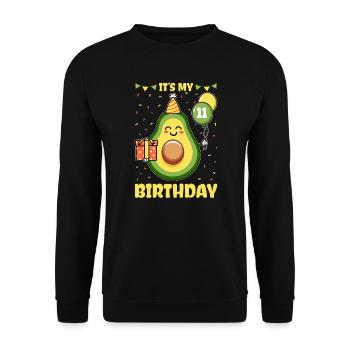 Avocado lover 11th birthday guacamole - Unisex Sweatshirt - black - Front - Alina (178cm) & Michal (187cm)