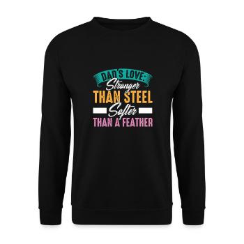 Fête des pères Papa Love Stronger Papa Papa Père Graphique - Sweat-shirt Unisexe - noir - Devant - Alina (178cm) & Michal (187cm)