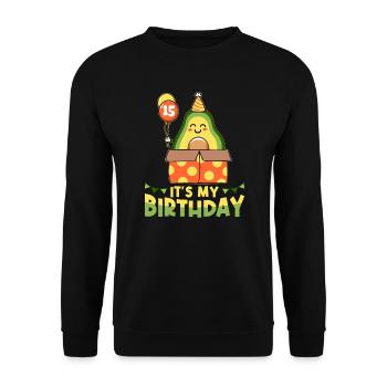 Avocado lover 15th birthday guacamole - Unisex Sweatshirt - black - Front - Alina (178cm) & Michal (187cm)