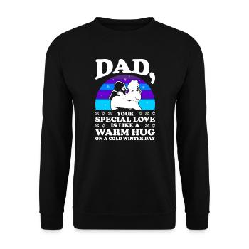 Dad Special Warm Hug Vatertag Daddy Vater Liebe - Unisex Pullover - Schwarz - Vorne - Alina (178cm) & Michal (187cm)