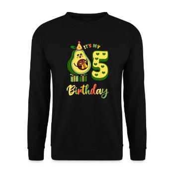 Avocado Lover 5th Birthday Guacamole Avocados - Unisex Sweatshirt - black - Front - Alina (178cm) & Michal (187cm)
