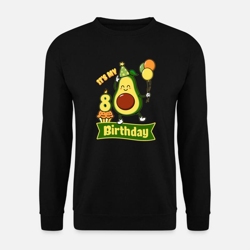 Avocado Lover 8. Geburtstag Guacamole Avocados - Unisex Pullover - Schwarz