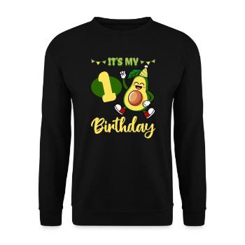 Avocado Lover 1st Birthday Guacamole Avocados - Unisex Sweatshirt - black - Front - Alina (178cm) & Michal (187cm)