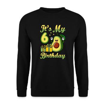 Avocado Lover 6th Birthday Guacamole Avocados - Unisex Sweatshirt - black - Front - Alina (178cm) & Michal (187cm)