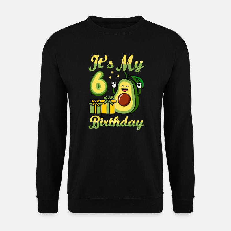 Avocado Lover 6. Geburtstag Guacamole Avocados - Unisex Pullover - Schwarz