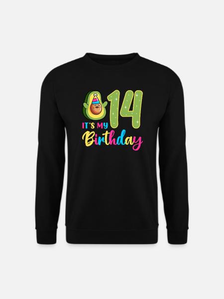 Avocado lover 14th birthday guacamole - Unisex Sweatshirt - black