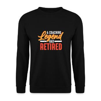 Légende de l’entraînement à la retraite 2023 Hommes retraités - Sweat-shirt Unisexe - noir - Devant - Alina (178cm) & Michal (187cm)