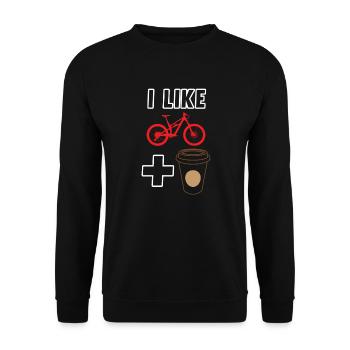 How Bike and Coffee Cycling Lover Cycling - Unisex Sweatshirt - black - Front - Alina (178cm) & Michal (187cm)