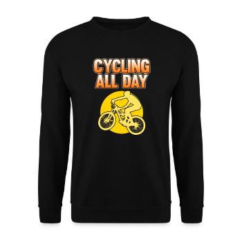 Faire du vélo toute la journée - Sweat-shirt Unisexe - noir - Devant - Alina (178cm) & Michal (187cm)