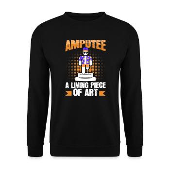 Amputierter Lebendige Kunst Bein Arm Prothese - Unisex Pullover - Schwarz - Vorne - Alina (178cm) & Michal (187cm)