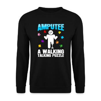 Amputierter Gehender Sprechender - Unisex Pullover - Schwarz - Vorne - Alina (178cm) & Michal (187cm)