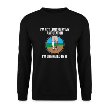 Amputee not restricted by amputation - Unisex Sweatshirt - black - Front - Alina (178cm) & Michal (187cm)