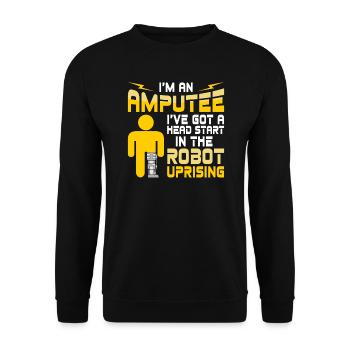 Prothèse robotisée jambe-bras amputée avec jambes - Sweat-shirt Unisexe - noir - Devant - Alina (178cm) & Michal (187cm)