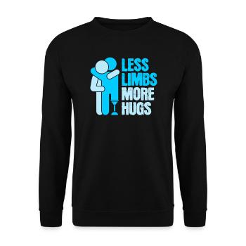Amputé Moins de membres Plus de câlins - Sweat-shirt Unisexe - noir - Devant - Alina (178cm) & Michal (187cm)