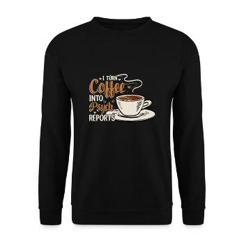 Transformez le café en psychologie - Sweat-shirt Unisexe - noir - Devant - Alina (178cm) & Michal (187cm)