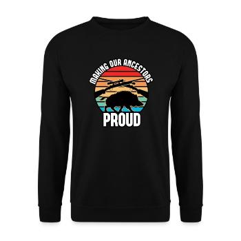 Boar Hunting - Making Our Ancestors Proud - Unisex Sweatshirt - black - Front - Alina (178cm) & Michal (187cm)