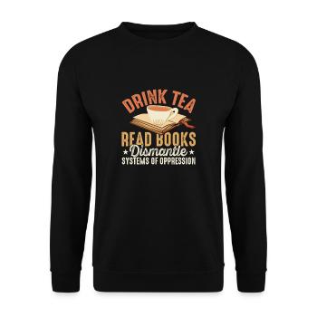 Livres à boire du thé Lire des buveurs de Chai - Sweat-shirt Unisexe - noir - Devant - Alina (178cm) & Michal (187cm)