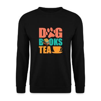 Dog Books Tea Chai Drinker Tea Lovers Chai - Unisex Sweatshirt - black - Front - Alina (178cm) & Michal (187cm)
