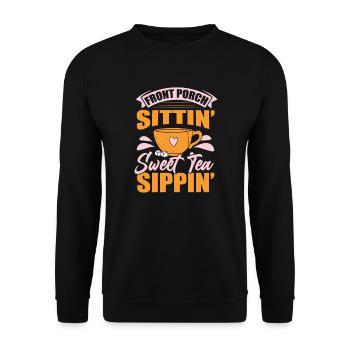Thé sucré Sippin Chai Buveur de thé Amateurs de thé Chai - Sweat-shirt Unisexe - noir - Devant - Alina (178cm) & Michal (187cm)