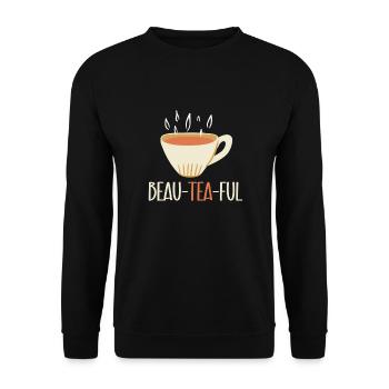 Beauteaful Chai Drinkers Tea Lovers Chai Tea - Unisex Sweatshirt - black - Front - Alina (178cm) & Michal (187cm)