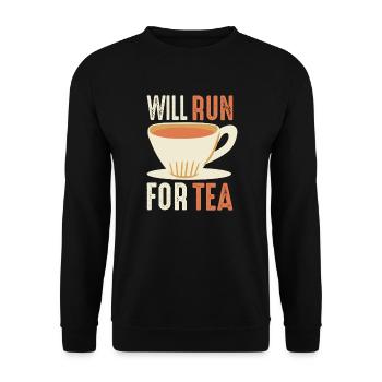 Will Run For Tea Chai Drinkers Tea Lovers Chai - Unisex Sweatshirt - black - Front - Alina (178cm) & Michal (187cm)