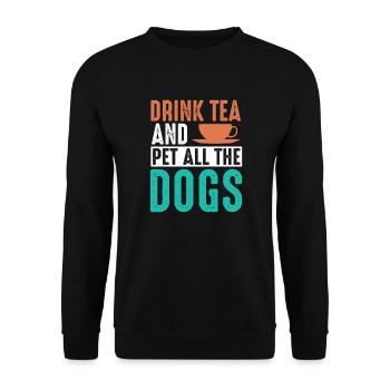 Boire du thé Pet Dogs Chai Buveur - Sweat-shirt Unisexe - noir - Devant - Alina (178cm) & Michal (187cm)