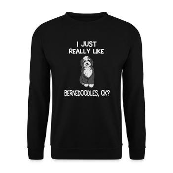 I Just Really Like Bernedoodles - Unisex Sweatshirt - black - Front - Alina (178cm) & Michal (187cm)