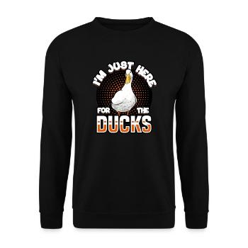 Ducks - I'm Just Here For The Ducks - Unisex Sweatshirt - black - Front - Alina (178cm) & Michal (187cm)