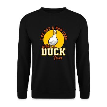 Ducks - I've Got A Bad Case Of The Duck Fever - Unisex Sweatshirt - black - Front - Alina (178cm) & Michal (187cm)