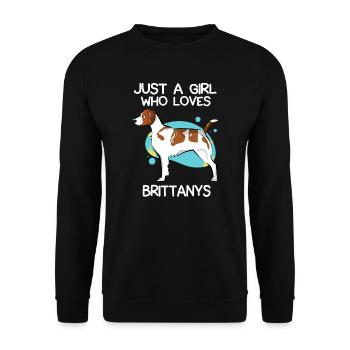 Just A Girl Who Loves Brittanys - Unisex Sweatshirt - black - Front - Alina (178cm) & Michal (187cm)