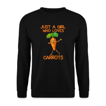 Just A Girl Who Loves Carrots - Unisex Sweatshirt - black - Front - Alina (178cm) & Michal (187cm)