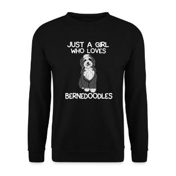 Just A Girl Who Loves Bernedoodles - Unisex Sweatshirt - black - Front - Alina (178cm) & Michal (187cm)