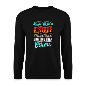 Theater All The World Is A Stage - Unisex Sweatshirt - black - Front - Alina (178cm) & Michal (187cm)