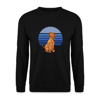 Vizsla Dog Retro Blue - Unisex Sweatshirt - black - Front - Alina (178cm) & Michal (187cm)
