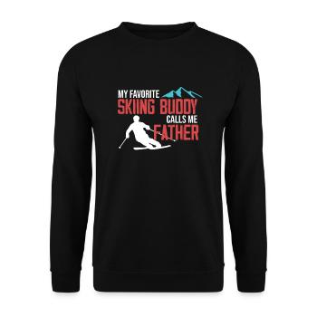Skifahren Buddy Calls Me Father Ski Schnee - Unisex Pullover - Schwarz - Vorne - Alina (178cm) & Michal (187cm)