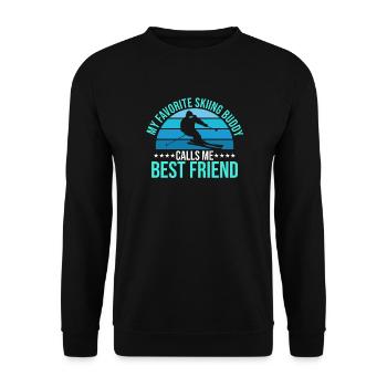 Skiing Buddy m’appelle ami Ski Snow - Sweat-shirt Unisexe - noir - Devant - Alina (178cm) & Michal (187cm)
