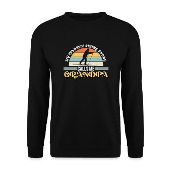 Skifahren Buddy Calls Me Grandpa Ski Schnee - Unisex Pullover - Schwarz - Vorne - Alina (178cm) & Michal (187cm)