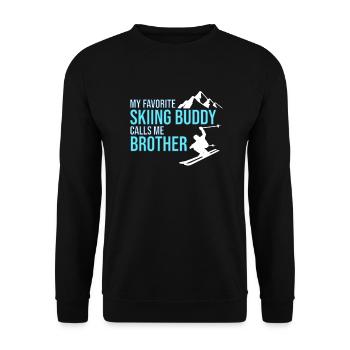 Skiing Buddy m’appelle Brother Ski Snow - Sweat-shirt Unisexe - noir - Devant - Alina (178cm) & Michal (187cm)