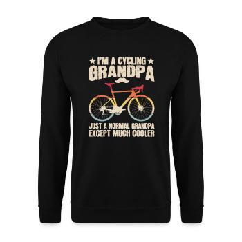Grand-père cycliste Amateurs de vélo Cyclistes - Sweat-shirt Unisexe - noir - Devant - Alina (178cm) & Michal (187cm)