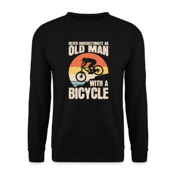 Vieil homme avec un amateur de vélo - Sweat-shirt Unisexe - noir - Devant - Alina (178cm) & Michal (187cm)
