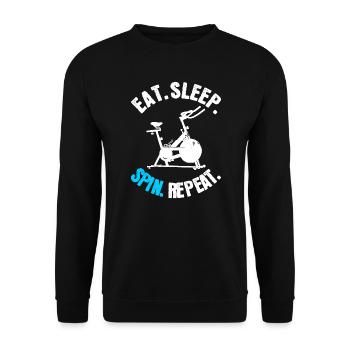 Manger Sommeil Spin Vélo Cyclisme Amoureux Cycliste - Sweat-shirt Unisexe - noir - Devant - Alina (178cm) & Michal (187cm)