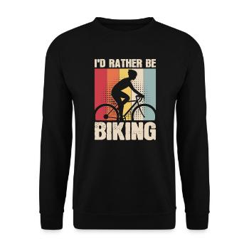 Rather Be Biking Bike Cycling Lovers - Unisex Sweatshirt - black - Front - Alina (178cm) & Michal (187cm)