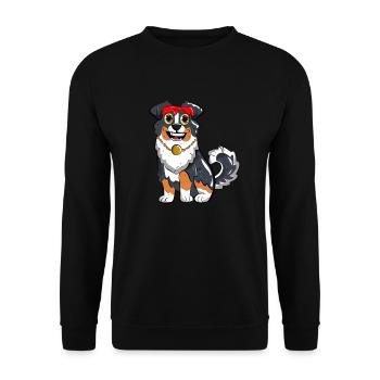 Australian Shepherd - Unisex Sweatshirt - black - Front - Alina (178cm) & Michal (187cm)