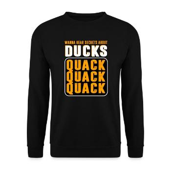 Ducks - Wanna Hear A Secret - Unisex Sweatshirt - black - Front - Alina (178cm) & Michal (187cm)