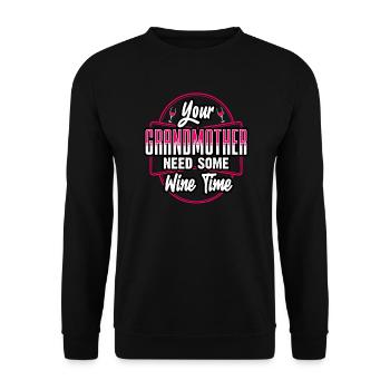 Your Godmother Needs Some Wine Time - Unisex Sweatshirt - black - Front - Alina (178cm) & Michal (187cm)