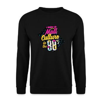 80s I Grew Up In The Mall Culture Of The 80s - Unisex Sweatshirt - black - Front - Alina (178cm) & Michal (187cm)