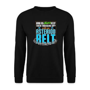 How Do Aliens Keep Their Trousers Up - Unisex Sweatshirt - black - Front - Alina (178cm) & Michal (187cm)