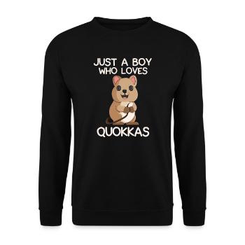 Just A Boy Who Loves Quokkas - Unisex Sweatshirt - black - Front - Alina (178cm) & Michal (187cm)