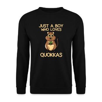Just A Boy Who Loves Quokkas 2 - Unisex Sweatshirt - black - Front - Alina (178cm) & Michal (187cm)